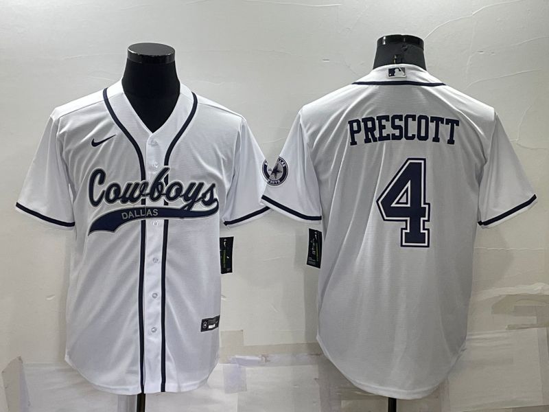 Men Dallas Cowboys #4 Prescott White 2022 Nike Co branded NFL Jersey